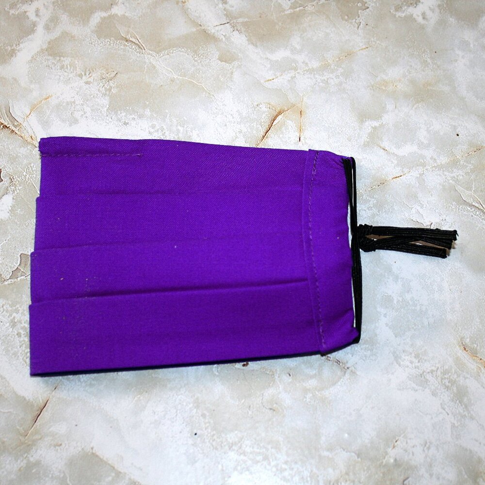 HAND CRAFTED Face Mask Purple Cotton Adult Cloth Fabric Solid - Pocket Style - Picture 2 of 15